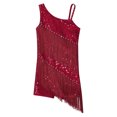 thumbnail image 3 of MSemis Robe Justaucorps de Ballet à Sequins et Franges pour Filles, Robe de Danse Latine Jazz Tango Samba Salsa Bordeaux 10, 3 of 5