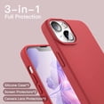 thumbnail image 3 of JETech [3 in 1] Silicone Case for iPhone 14 6.1-Inch, with 2-Pack Screen Protector and 2-Pack Camera Lens Protector, Full Coverage Tempered Glass Film, Shockproof Phone Cover (Red), 3 of 7