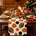 thumbnail image 4 of Fall Pumpkin Maple Leaf Table Runner, Linen Look Seasonal Table Decor, for Thanksgiving Harvest Dining Table Decor, 4 of 6