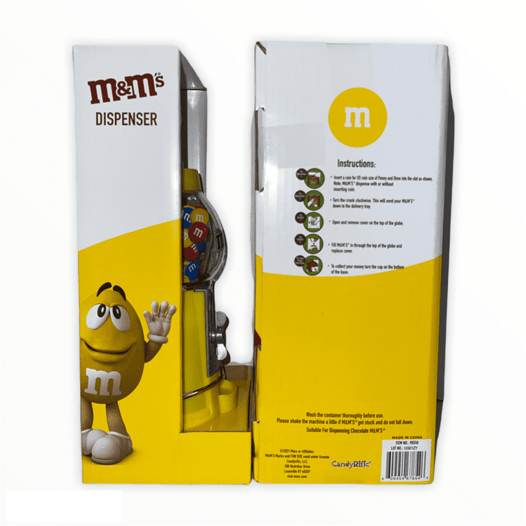 20cm M&M's Candy Refillable Dispenser Dispensing Machine 45g Sweet  Yellow or Red
