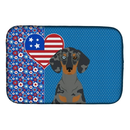 

Black Dapple Dachshund USA American Dish Drying Mat 14 in x 21 in