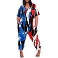 thumbnail image 2 of Rompers for Women Summer Wide Leg National Flag V-Neck Short Sleeve Rompers,Rompers Fashion Jumpsuits With Pockets Shorts, 2 of 5