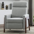 thumbnail image 3 of Wood-Framed Upholstered Recliner Chair Adjustable Home Theater Seating with Thick Seat Cushion and Backrest Modern Living Room Recliners, Gray(Old SKU:PP289527AAE), 3 of 14
