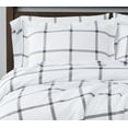 thumbnail image 2 of Truly Soft Printed Windowpane 3-Piece Full/Queen Duvet Set in White and Charcoal Grey, Polyester , Adult, All Season, OEKO-TEX Certified, 2 of 5