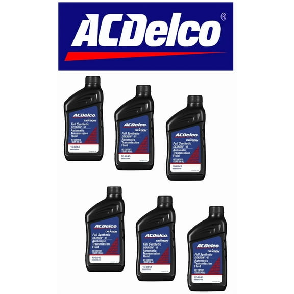 ACDelco GM Dexron VI Full Synthetic Automatic Transmission Fluid 1 Quart 6 Pack