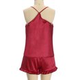 thumbnail image 7 of Generic Women's Sexy Silk Satin Ruffled Pajamas Sets Cami Shorts Sets Sleepwear, 7 of 7