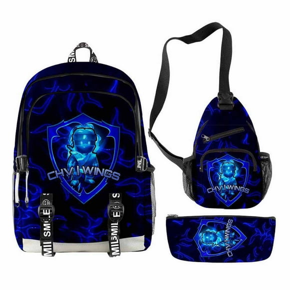Set de mochilas escolares Stumbles Guys con dibujos animados de anime para niños, 3 piezas
