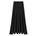 thumbnail image 6 of YONGHS Women's Asymmetrical Ruffled Maxi Skirts High Waist Wrapped Skirt Ballet Ballroom Dancewear Black M, 6 of 7