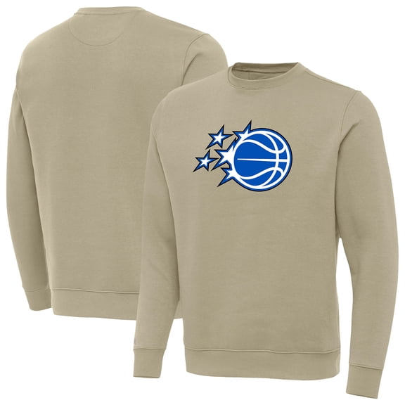 Men's Antigua Khaki Orlando Magic New Logo Victory Pullover Sweatshirt