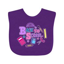 Inktastic Back to School with School Supplies Girls Baby Bib