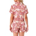 thumbnail image 3 of Conjunto de pijama de verano para mujer INSPIRE CHIC, camisa de botones con pantalones cortos, talla XL, rosa claro, 3 of 6