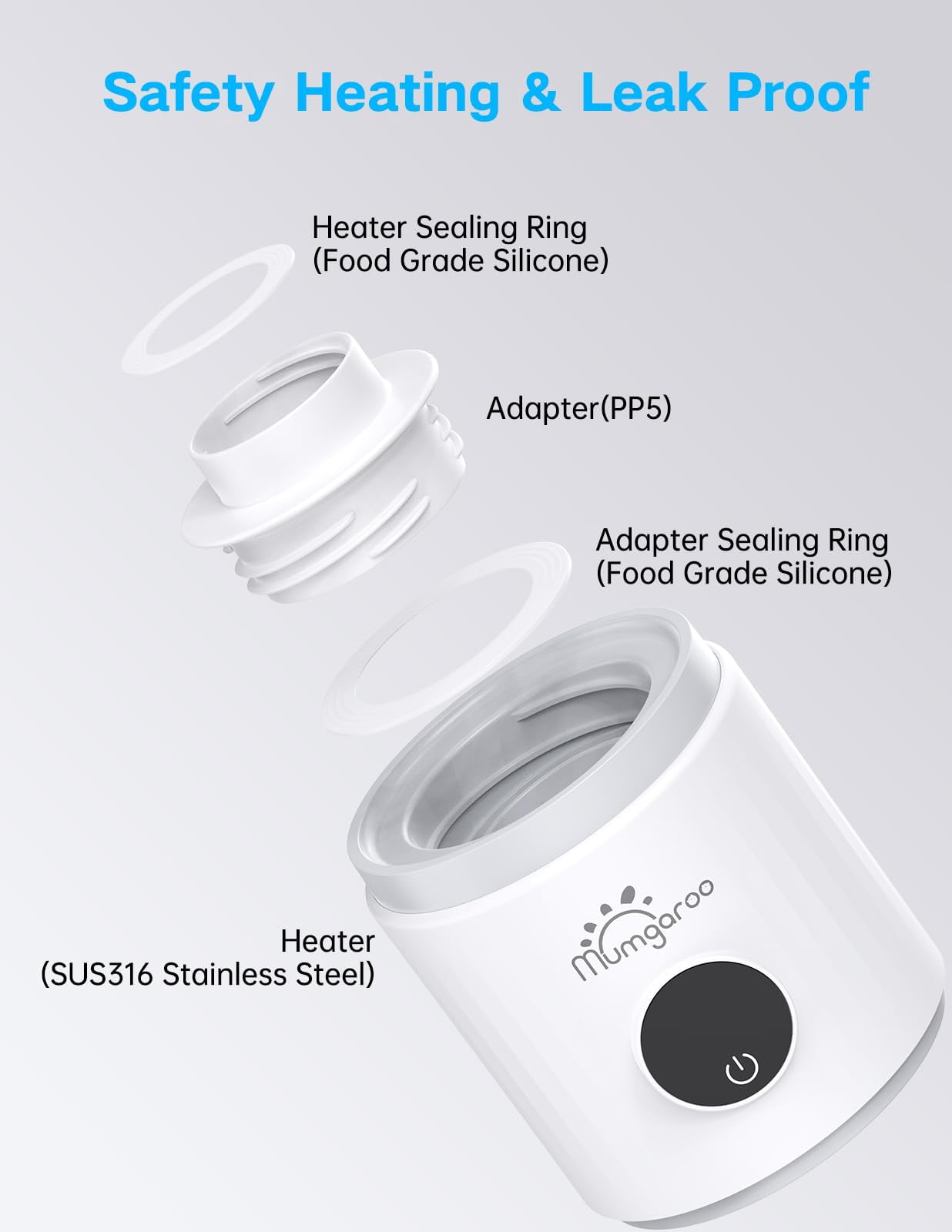 Bottle Warmer, Portable Bottle Warmer for Travel with 4 Adapters, LED Real-time Display & Rechargeable & Precise Temperature Control Travel Bottle Warmer for All Bottles Breastmilk & Formula