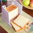 thumbnail image 3 of Bread Slicer, Multifunctional Sandwich/Toast Maker, Adjustable Toast Cutting Guide Mold Uniform Cutting Bread Sandwich Maker, Easy to Clean Flodable and Campact(White), 3 of 4