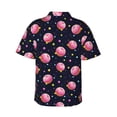 thumbnail image 3 of Balery Cartoon Donut Planets Print Men's Hawaiian Shirts Short Sleeve Beach Shirt Relaxed Fit Vacation Button Down Shirts-3X-Large, 3 of 9
