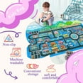 thumbnail image 3 of Fuzorise Kids Rug Kids City Road Rug Kids Puzzle Game Mat Kids Room Decoration Rug Kids Education Interactive Rug Suitable for Classroom Game Room Bed(Blue,5.2ftx7.9ft), 3 of 7