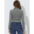 thumbnail image 4 of INSPIRE CHIC Veste Courte Décontractée en Faux Suède à Col Cranté avec Boutons et Poches Gris G, 4 of 5