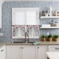 thumbnail image 2 of Christmas Tree Kitchen Curtains and Valances Set, Rod Pocket Curtains Tier Farmhouse Window Curtains 24 Inch Length, Winter Silver Leaves Red Ball Snowflake 3 Piece Kitchen Curtains Set, 2 of 6