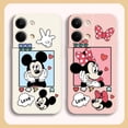 thumbnail image 2 of Case For OPPO RENO 8 7 9 6 7SE 5 4 4SE 4 3 4G 5G PRO PLUS Colour Simple Liquid Silicone Case Cartoon Mickey Minnie Mouse, 2 of 5