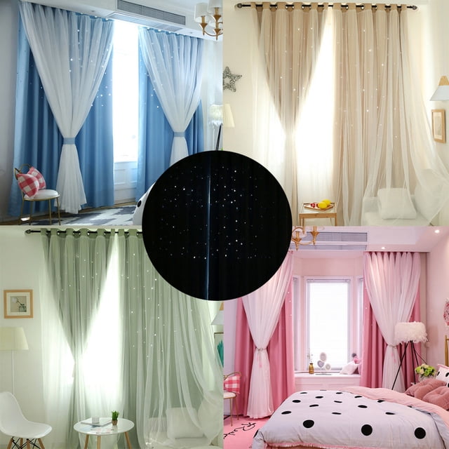 Xihbxyly Cortina Transparente Sky, Estilo Moderno, Suave Gasa, Elegante Filtrado de Luz, Decoración Del Hogar, Ambiente Romántico, Lavable, 200 X 100 Cm
