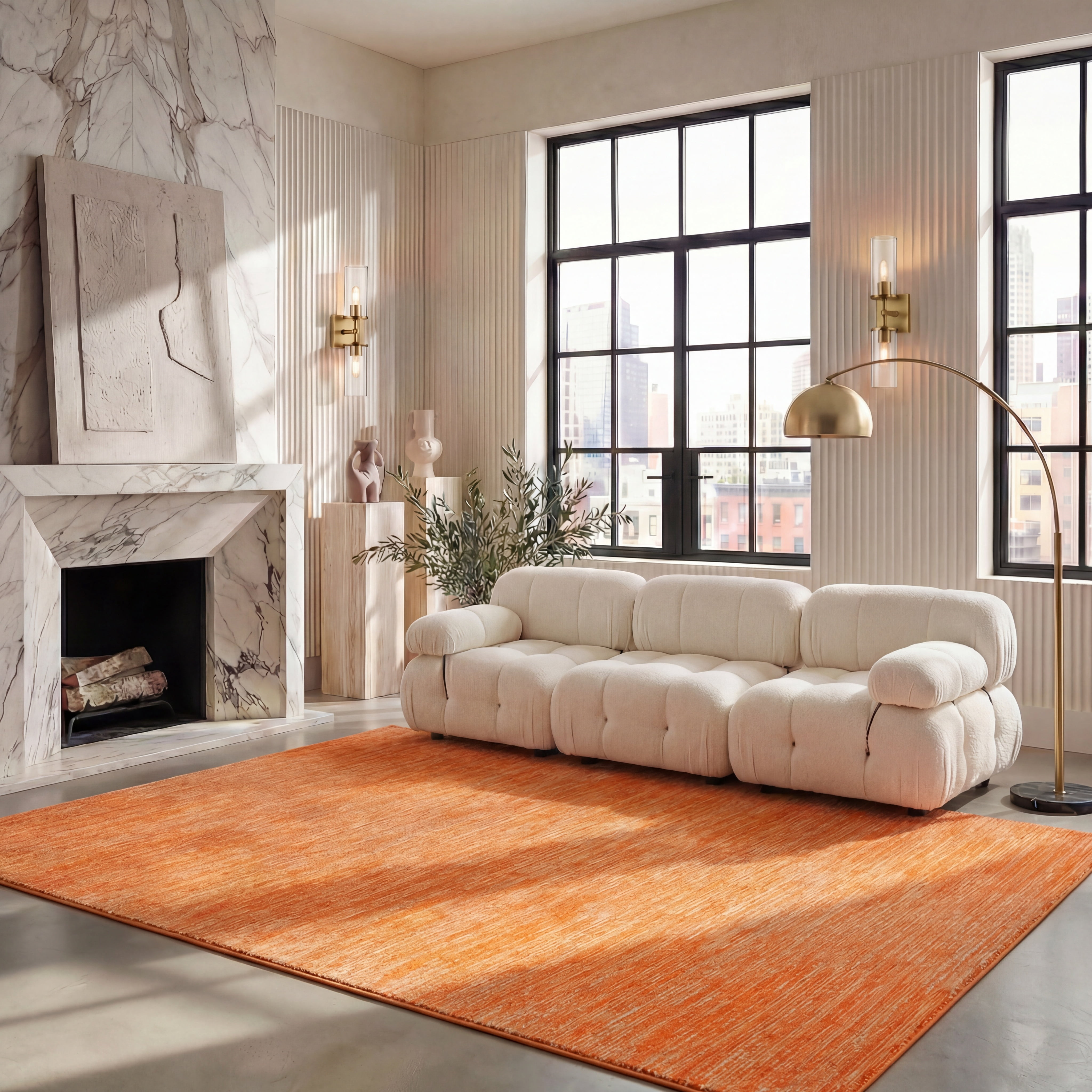 SAFAVIEH Vision Adrasteia Distressed Area Rug, Orange, 2' x 3' - Modern Design, Orange, Non-Shedding & Easy Cleaning, Ideal for Living Room, Bedroom, Dining Space, Entryway, Bathroom, Bedside