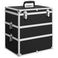 thumbnail image 1 of vidaXL Make-up Case 37x24x40 cm Black Aluminium, 1 of 5