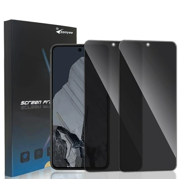 ZYQEEE 2 Pack Privacy Screen Protector Compatible for Google Pixel 9 Pro 6.3", Anti-Spy Tempered Glass, Bubble-Free, Easy Install