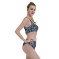 thumbnail image 5 of Daiia Geometry Flower printed 2 piece Swimsuit Bikinis for Women High Waisted Racerback Bathing Suits Summer Tummy Control Scoop Neck Swimwear-Medium, 5 of 8