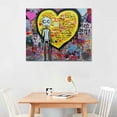 thumbnail image 2 of Shiartex  Graffiti Canvas Wall Art, Street Graffiti Canvas Wall Art, Modern Street Graffiti Wall Art, Love Hearts Graffiti Painting for Girl Room Decor 20x16 in/16x12 in, 2 of 4