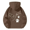 thumbnail image 4 of Valora Men Winter Outfit Casual Hoodie with Cute Puppy Print for Everyday Comfort – Loose Fit Pullover Sweatshirt for Autumn Winter Fashion Coffee XL, 4 of 5