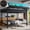 Black + MDF+Metal + Queen, variant on Queen over Queen Size Metal Bunk Bed with Storage Shelves and Pegboard, Bunk Bed Frame with USB Ports and LED Lights, Space-Saving, for Teens and Adults, Natural