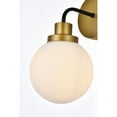 thumbnail image 4 of Hanson 1 light bath sconce in black with brass with frosted shade, 4 of 5