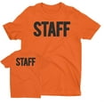 thumbnail image 3 of NYC Factory Men's Staff T-Shirt Front Back Print Tee Event Uniform Screen Printed Tshirt Safety Orange, XL, 3 of 4