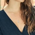 thumbnail image 3 of Gem Stone King 925 Sterling Silver Sky Blue Aquamarine and White Topaz Pendant Necklace for Women (1.24 Cttw, Gemstone March Birthstone, Pear Shape 9X6MM, with 18 inch Chain), 3 of 4