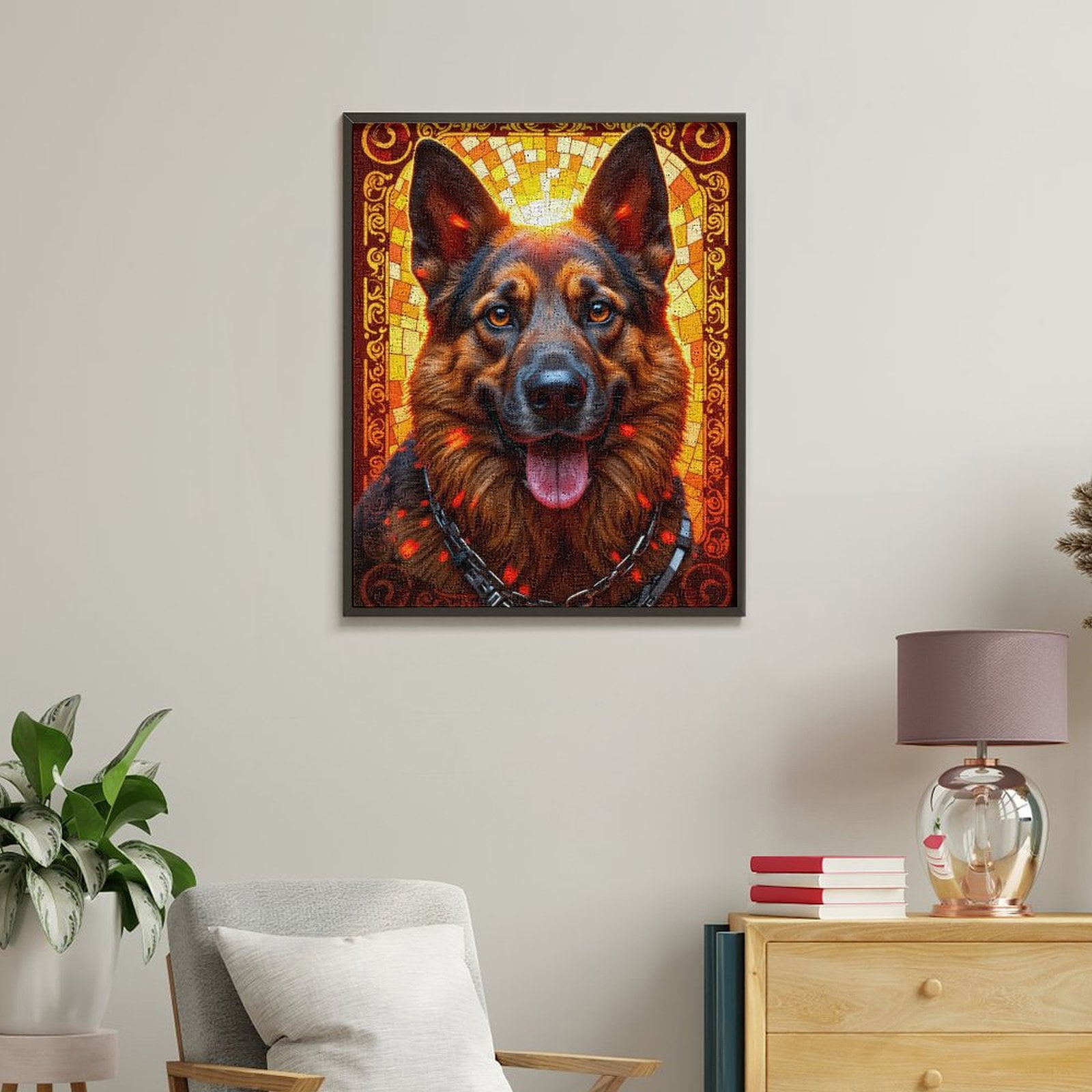 Paint By Numbers Kit for Adults Beginner - Dog Portrait Stained Glass Art DIY Canvas Painting Kits for Adults, Frameless Paint By Number for Adults for Home Wall Decor 16x20 Inch