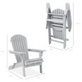 thumbnail image 2 of Folding Adirondack Chair Outdoor Wooden Accent Furniture Lounge Chairs for Yard, Garden, Patio w/ 350lb Weight Capacity - Gray, 2 of 7