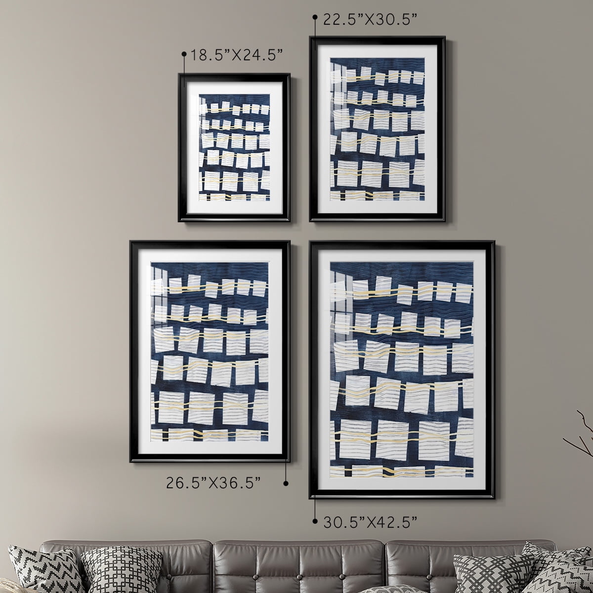 Wexford Home Networks III Premium Framed Print, 18.5" x 24.5" - Ready to Hang, Black (Set of 2)
