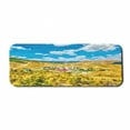 thumbnail image 1 of Landscape Computer Mouse Pad, Watercolor Style Artwork of a Mountain Setting with Houses or a Village, Rectangle Non-Slip Rubber Mousepad Large, 31" x 12", Sky Blue Multicolor, by Ambesonne, 1 of 2
