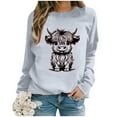 thumbnail image 4 of WEAIXIMIUNG Chandails en Molleton à Col Rond pour Femmes, Designs Mignons, Chandail en Molleton d'Automne et d'Hiver 2025, Col Rond, Mode Imprimé Vache, Manches Longues, Mode Décontractée, Haut de Sortie, 4 of 4