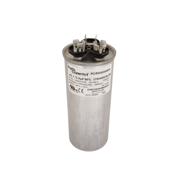 Parts Connect Run Capacitor, Round, 45 5 Mfd, 440-370V, USA Made!, PCRD455440A
