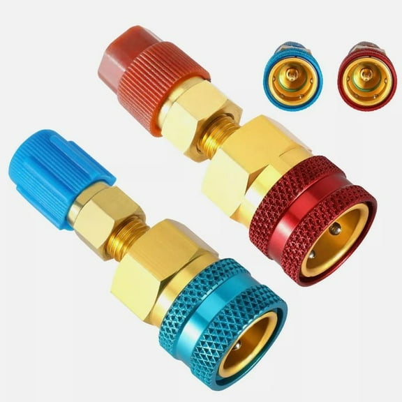 R1234YF Quick Couplers Kit, R1234YF to R134A Conversion Kit, High/Low Side Quick Coupler Adapter, 1234YF Quick Couplers Adapters & AC Hose Connectors for Car AC Refrigerant Charging-2PCS