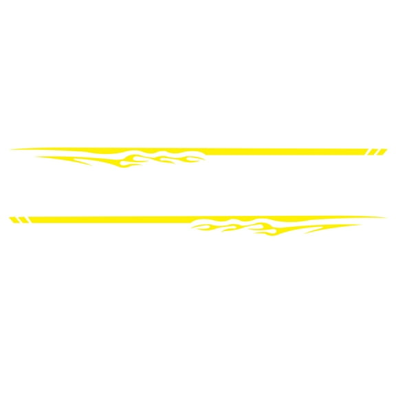 2Pcs Car Decorative Stickers PVC Flame Fire Stripe Auto Body Side Skirt Door Decoration Decal DIY Styling Accessories Yellow
