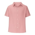 thumbnail image 5 of Jjayotai George T Shirts for Men, Men's Summer Casual Fashion Solid Color Short Sleeve Lapel Button Waffle Blouse Shirt, Classic Tees for Men, 5 of 6
