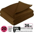 thumbnail image 3 of PROTARP Extreme Heavy Duty WaterProof Canvas Tarp 20 oz, UV Resistant Tarpaulin Cover with Rustproof Brass Grommets, Multipurpose for Canopy, Roof, Camping, Wood Pile (Brown 8'X10'), 3 of 7