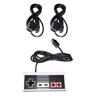 CONTROLLER GAMEPAD + 2 X 6' FT LONG EXTENSION CABLE CORD FOR NINTENDO NES CLASSIC MINI EDITION GAME