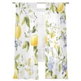 thumbnail image 7 of Summer Lemon Sheer Curtains 108 Inch Length 2 Panels Set, Yellow Blue Spring Floral Botanical Voile Window Treatment Semi Sheer Long Curtains Drapes for Bedroom/Living Room/Kitchen 52"x108"x2, 7 of 7