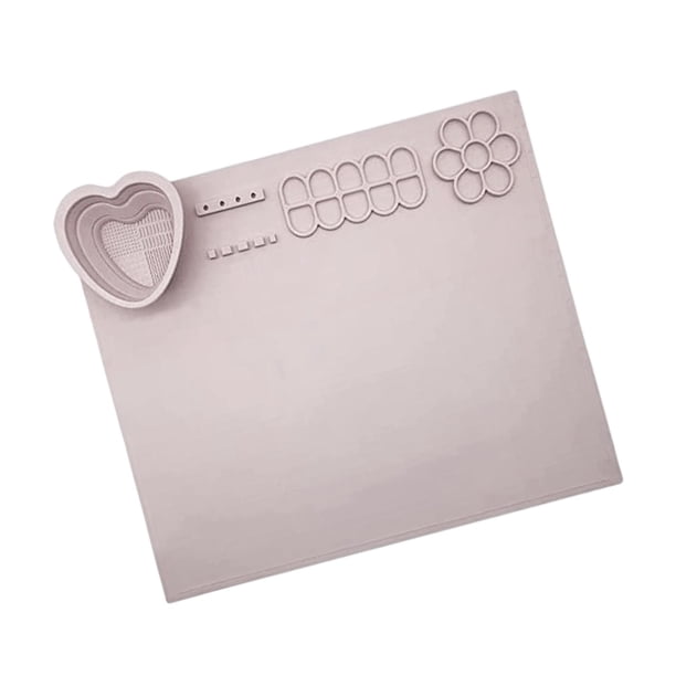 Tapete de silicona para manualidades, lavable, multiusos, soporte para pinceles, paleta de pintura DIY Rosa