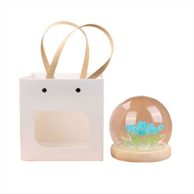 Flor de TulipáN Artificial Adornos de Luz LáMpara de Noche DIY Hecha una Mano LáMpara de Noche LED LáMpara de Mesa Decorativa para Dormitorio, Azul