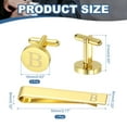 thumbnail image 2 of Uxcell Gemelos, Clip de Corbata Inicial y Juego de Gemelos para Hombres Clásico de Cobre, Letra B (Tono Dorado), 2 of 6
