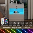 thumbnail image 6 of Hommpa Biometric Fingerprint Lock Nightstand with Charging Station, White Smart LED Bedside Table with Lockable Drawer for Gun Safe, Modern High Gloss 3 Drawers End Table for Bedroom, 6 of 12