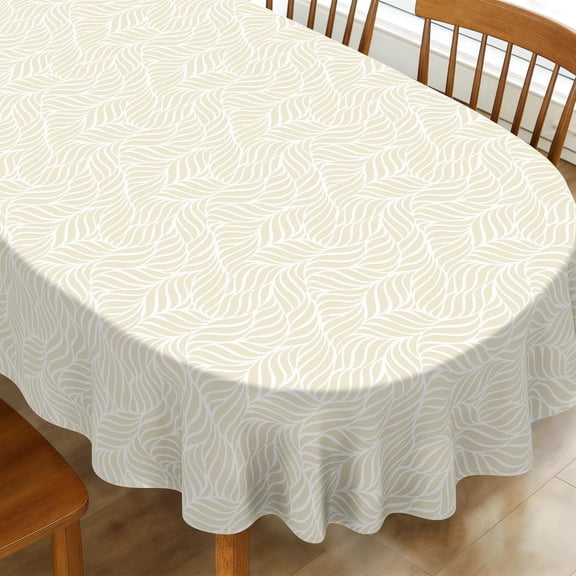 54"X72" Modern Oval Tablecloth for Oval Table, Geometric Water Resistant Fabric Table Cloths for Kitchen Dining Indoor Home Decoration